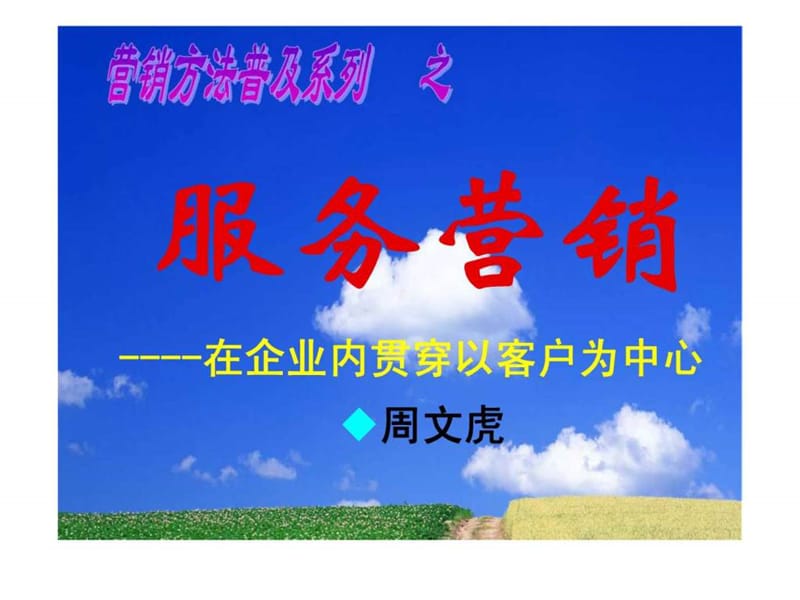 服务营销----在企业内贯穿以客户为中心.ppt_第1页