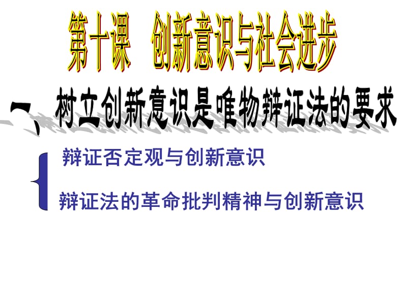 第十课创新意识与社会进步第一框树立创新意识是唯物辩证.ppt_第3页