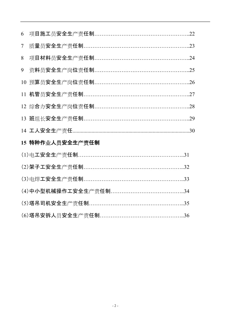 项目部岗位职责 安全生产责任制.doc_第2页