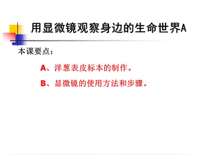 教科版科学六下用显微镜观察身边的生命世界课件之一.ppt