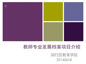 教师专业发展档案项目介绍.ppt