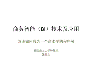 商务智能BI技术及应用.ppt