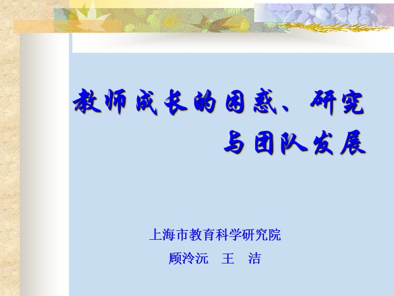 教师成长的困惑研究与团队发展.ppt_第1页