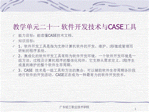 教学单元二十一软件开发技术与CASE工具.ppt