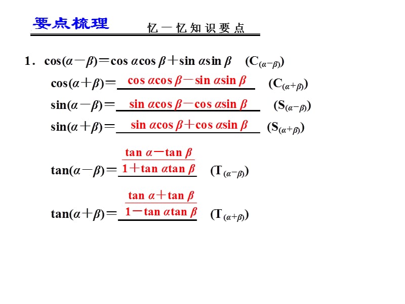 届高考数学一轮复习讲义第四章两角和与差的正弦余弦和正切.ppt_第2页