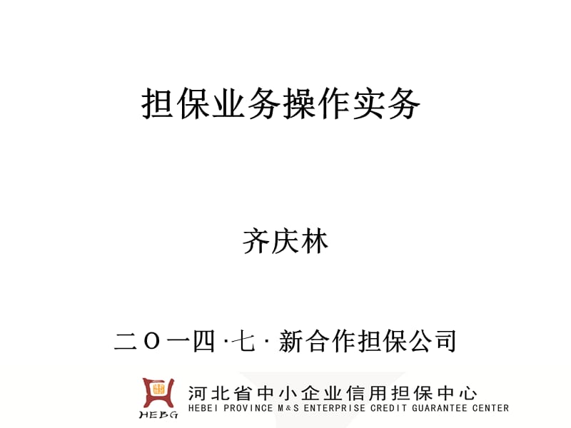 齐庆林二O一四七新合作担保公司.ppt_第1页