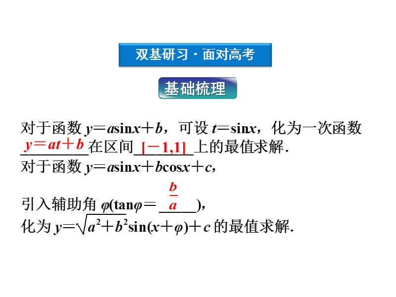 高考数学文优化方案一轮复习课件第第五三角函数的值域与最值苏教江苏专用.ppt_第3页