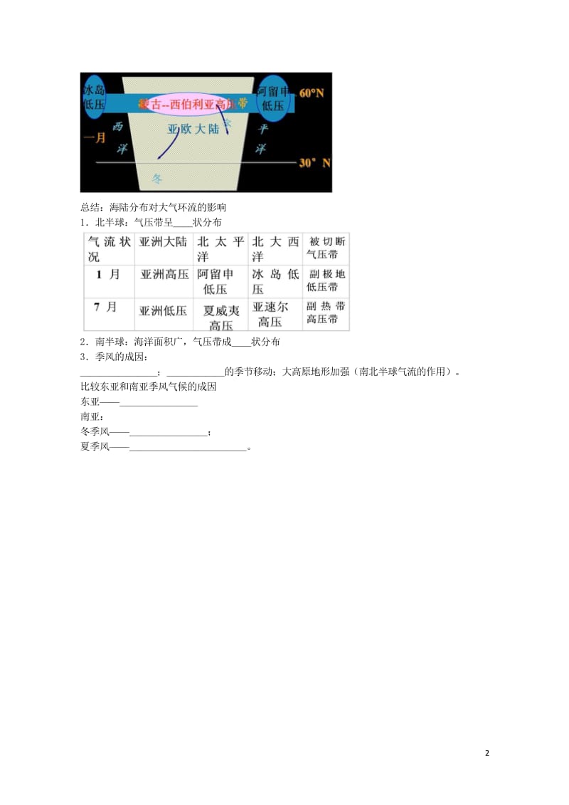 北京市高考地理专题总复习气压带和风带学案无答案新人教版20170812233.wps_第2页