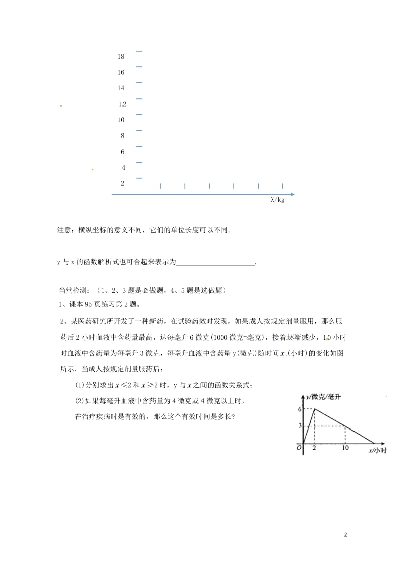 云南省邵通市盐津县滩头乡八年级数学下册19.2.2一次函数第5课时导学案无答案新版新人教版20170.doc_第2页