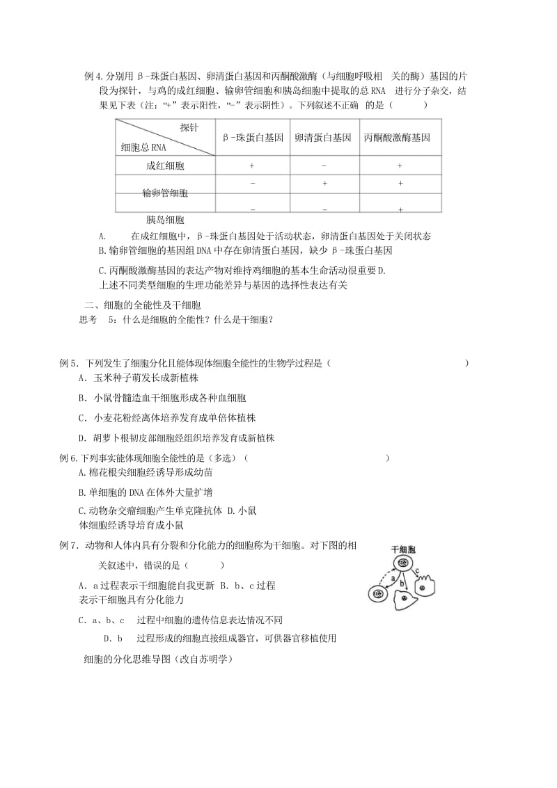 2018版高中生物总复习第6章细胞的生命历程第2讲细胞的分化讲义新人教版必修120170815245.wps_第2页