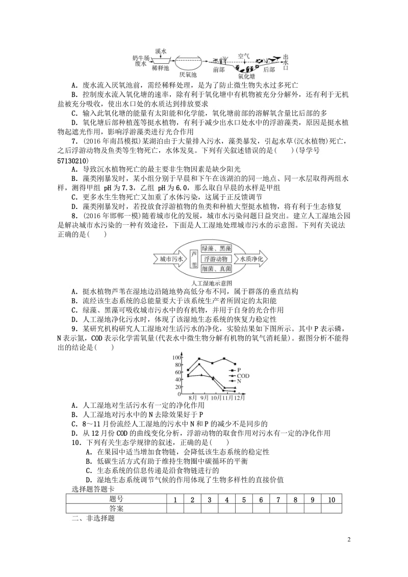 2018年高考生物总复习第6章生态环境的保护课时作业必修320170807142.doc_第2页