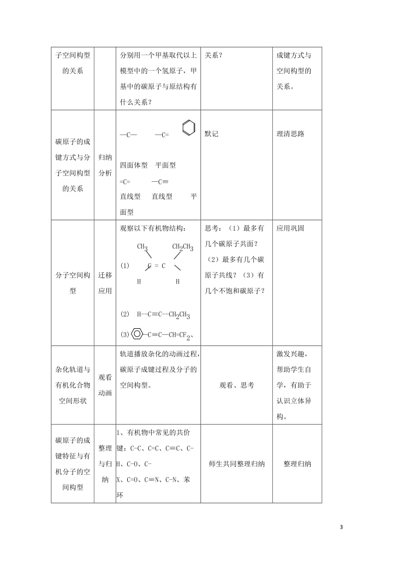 安徽省望江县高中化学第一章认识有机化合物1.2有机化合物的结构特点第1课时教案新人教版选修52017.doc_第3页