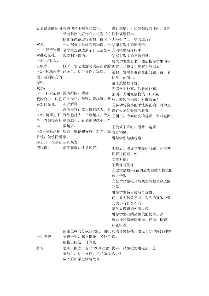 2019年练习使用显微镜教学设计肖鹏精品教育.doc_第2页