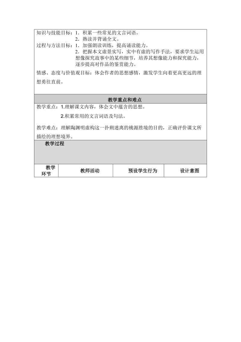 2019年教学设计与反思桃花源记精品教育.doc_第2页