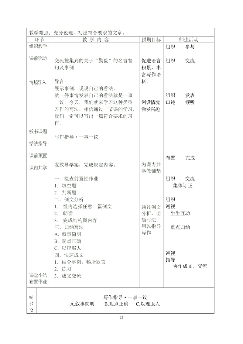 2019年聂欣欣：一事一议作文指导课教学设计精品教育.doc_第2页