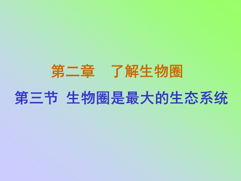 2019年生物圈是最大的生态系统（上课用）精品教育.ppt_第1页