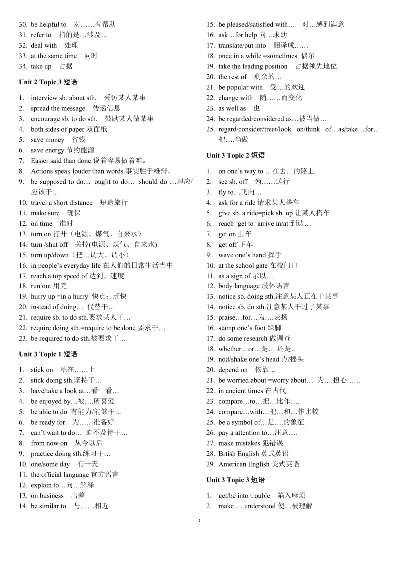 2019年英语九年级英语上册期末总复习提纲【短语、语法和写作】精品教育.doc_第3页