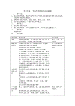 2019年第三章第一节动物体的结构层次教案精品教育.doc