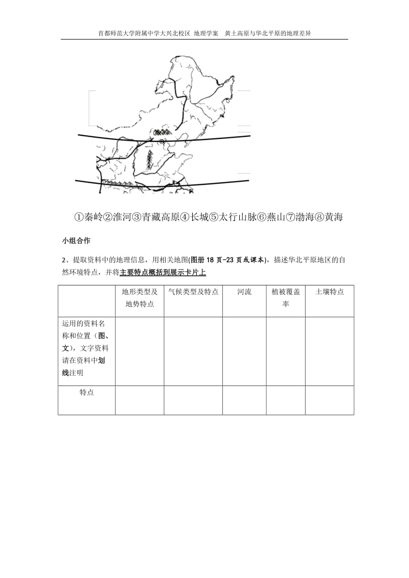 2019年黄土高原与华北平原的地理差异--学案精品教育.docx_第3页