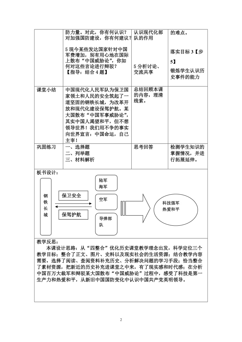 2019年教案《钢铁长城》(八年级下册）精品教育.doc_第2页