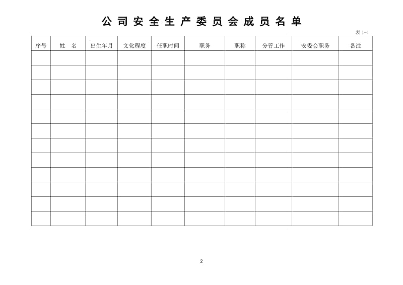 安全生产标准化台账记录(根据评审公司要求制定).doc_第2页