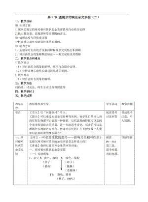 第1章第2节孟德尔的豌豆杂交实验二.doc