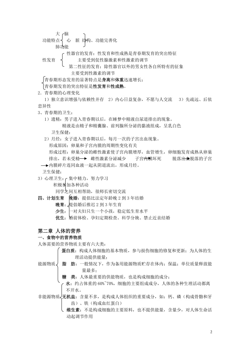 2013人教版新教材七年级下生物知识点总结.doc_第2页