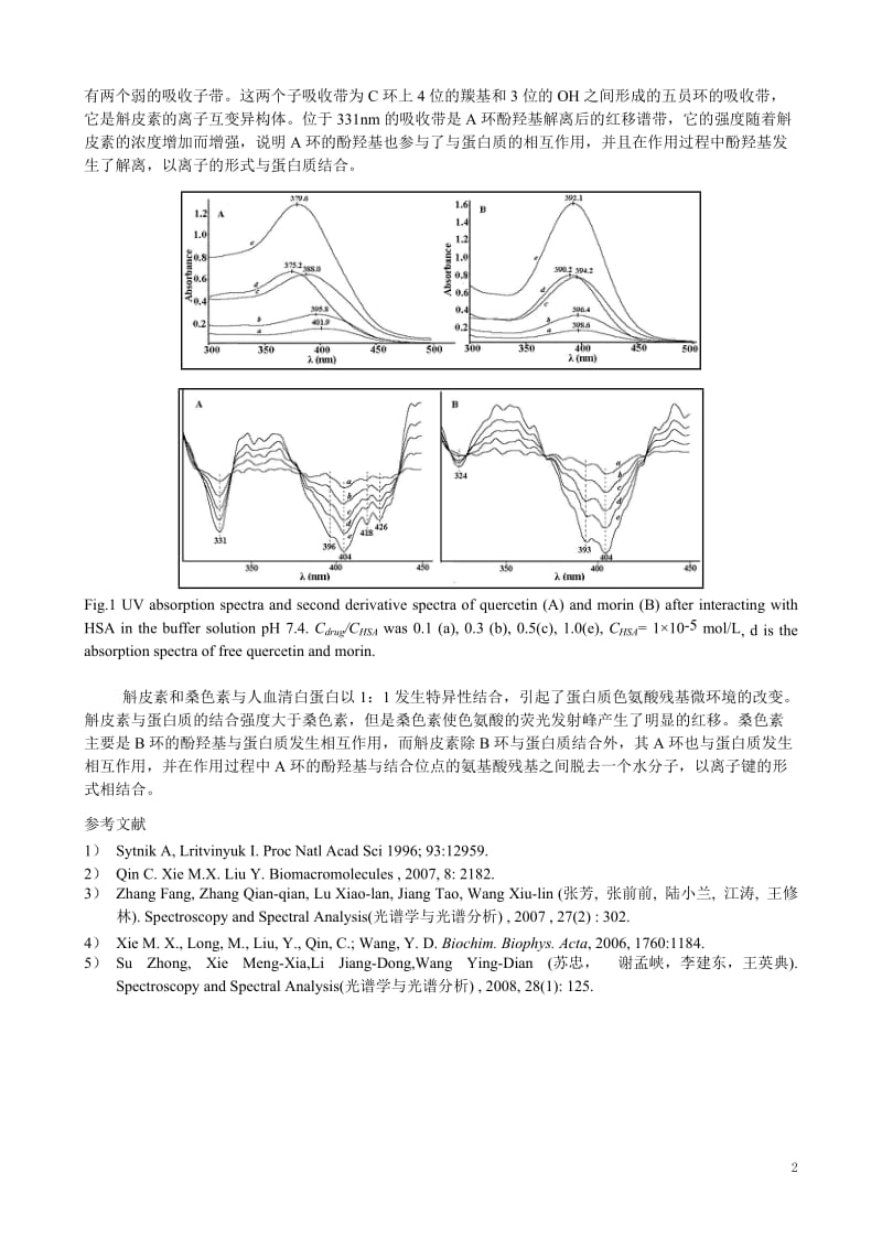 黄酮醇与人血清白蛋白相互作用的光谱表征.doc_第2页