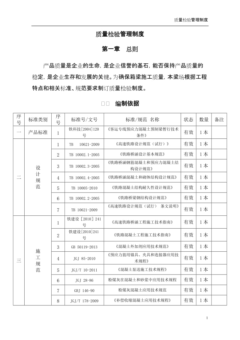 制梁场质量检验管理制度.doc_第1页