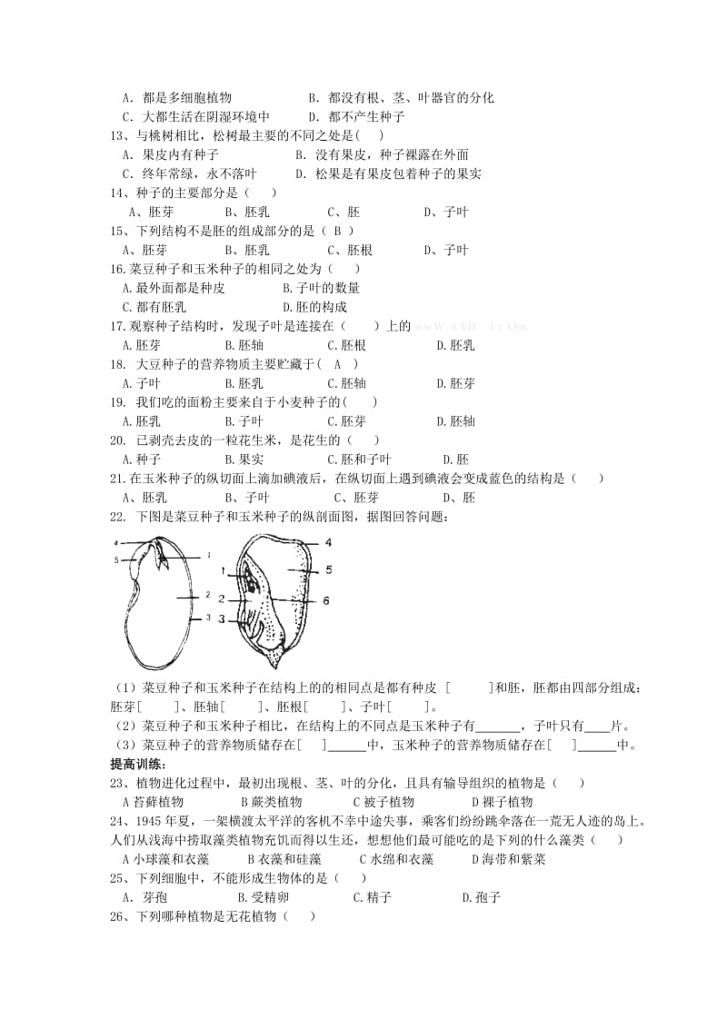 2013年人教版七年级生物上册第三单元复习资料.doc_第3页