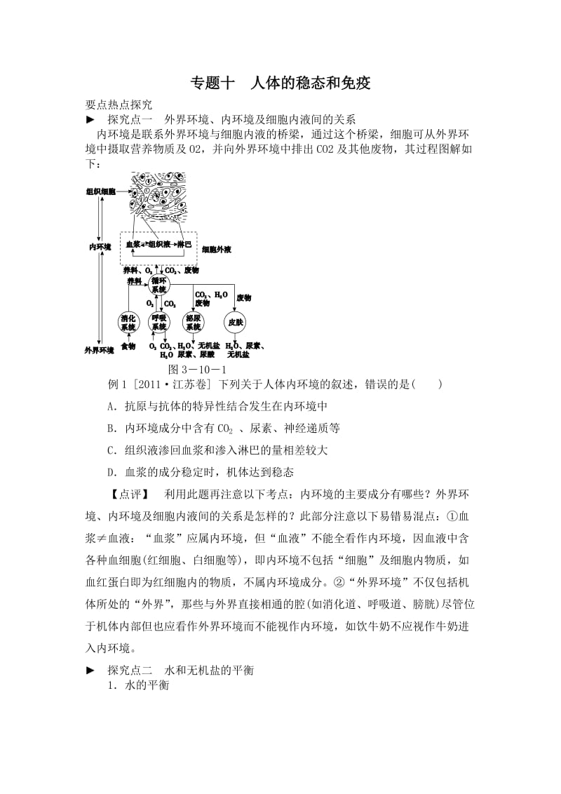 专题十人体的稳态和免疫.doc_第1页