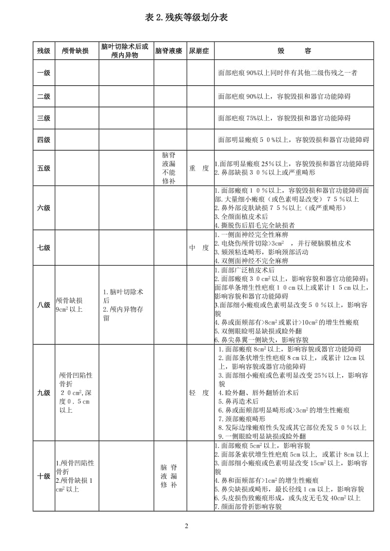 残疾等级划分表.doc_第2页