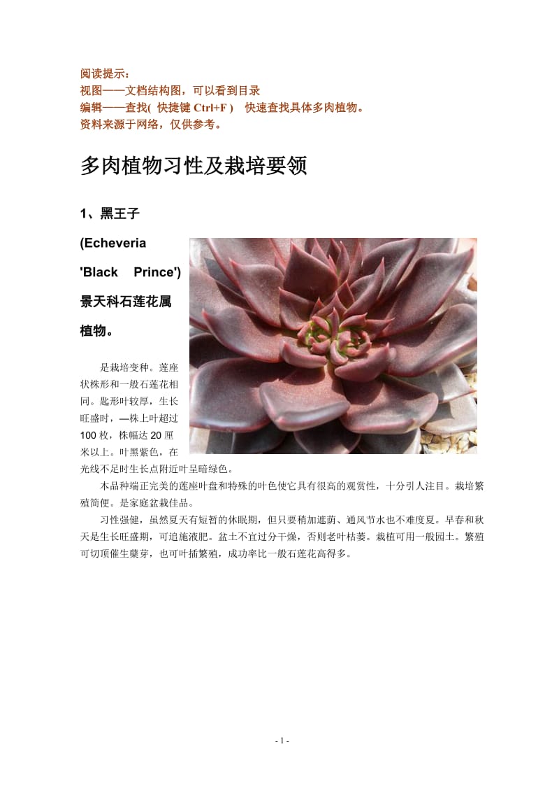 200种多肉植物习性及栽培要领.doc_第1页