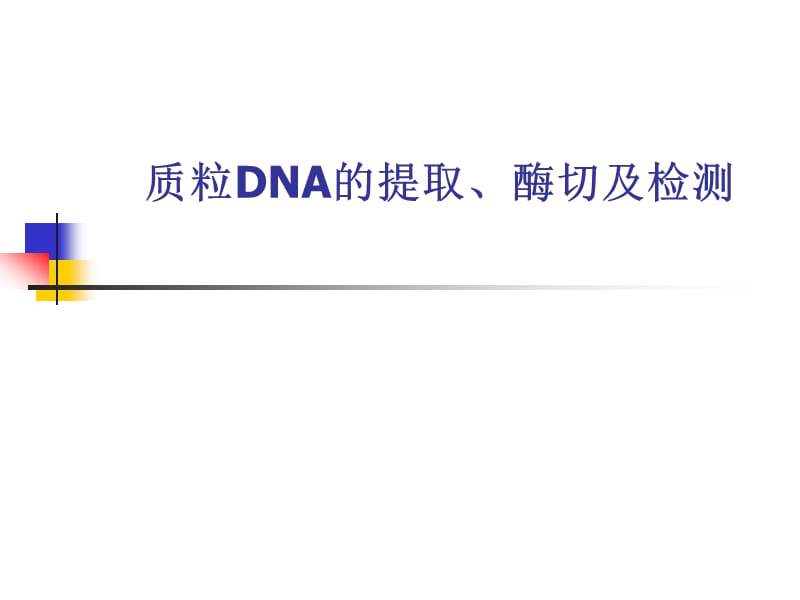 质粒DNA的提取、酶切及检测.ppt_第1页