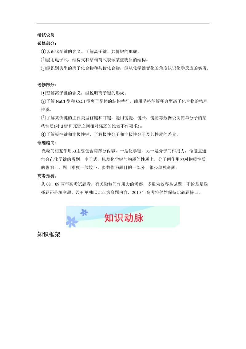 2010届高考化学一轮复习必备精品专题九微粒间相互作.doc_第2页