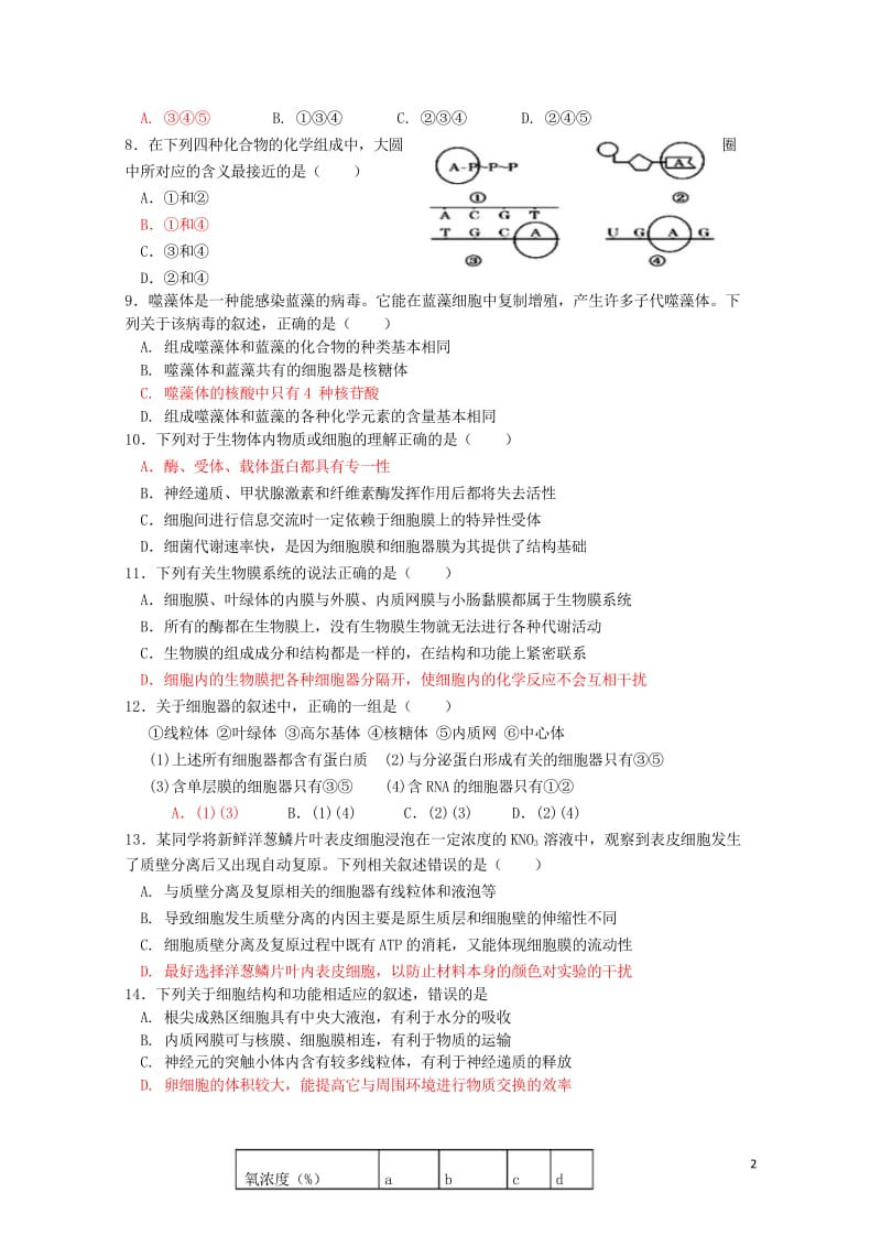 甘肃省天水市2018届高三生物上学期第一阶段考试试题201710100257.wps_第2页