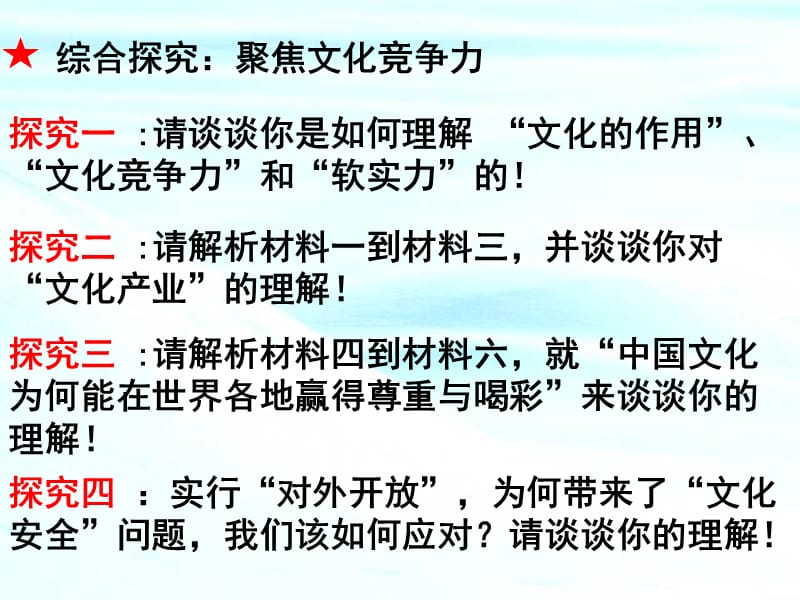 一单元综合探究聚焦文化竞争力ppt课件.ppt_第2页