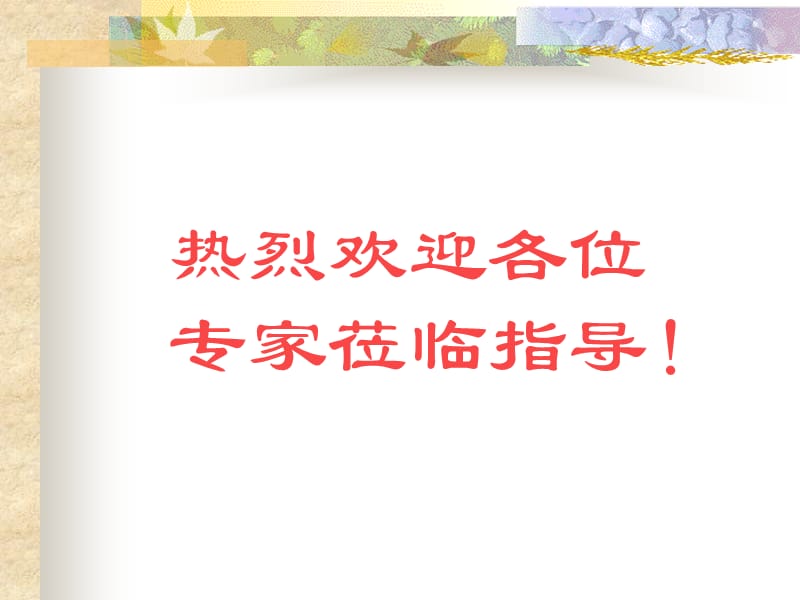 热烈欢迎各位专家莅临指导！课件.ppt_第1页