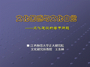 文化困惑与文化自觉文化建设的若干问题.ppt