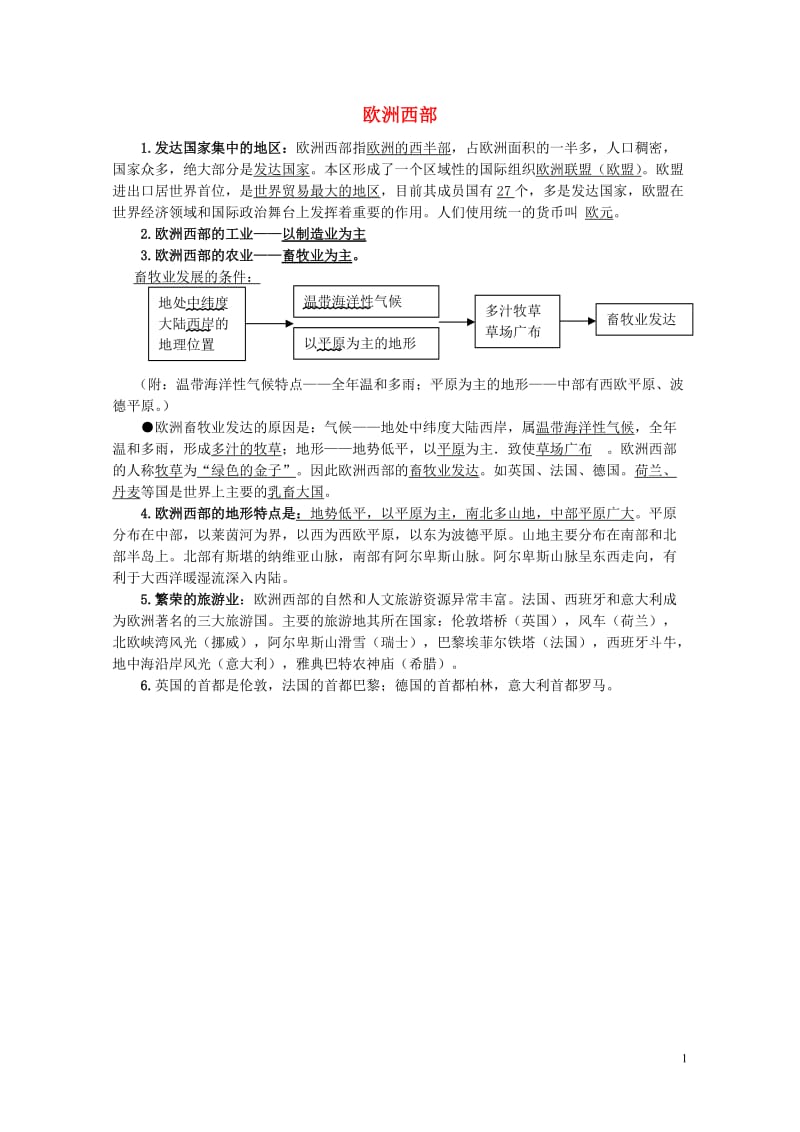 七年级地理下册8.2欧洲西部知识点归纳新人教版2019051735.doc_第1页