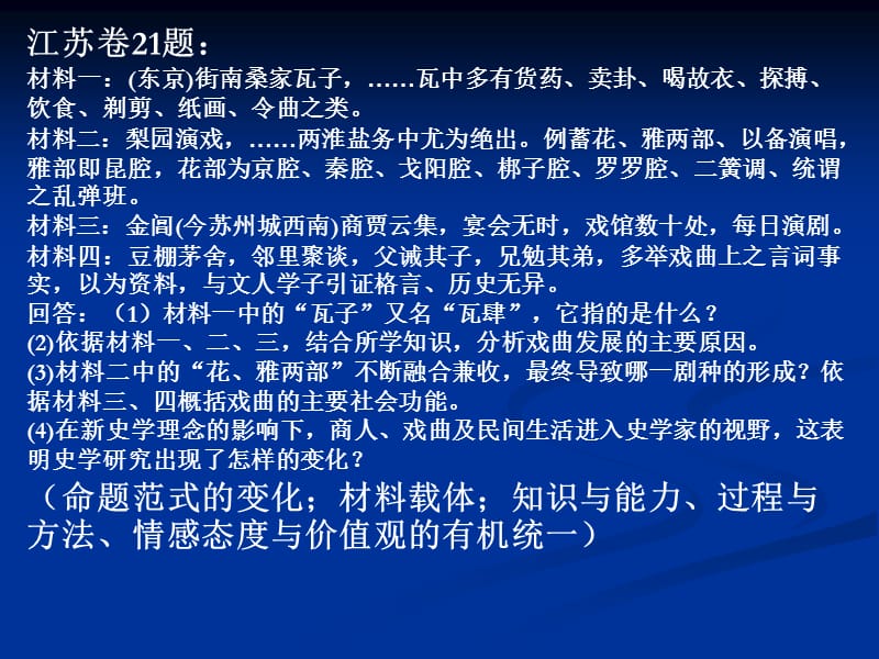 新课程下高考历史试题的特点及教学对策江苏省镇江一中王.ppt_第3页