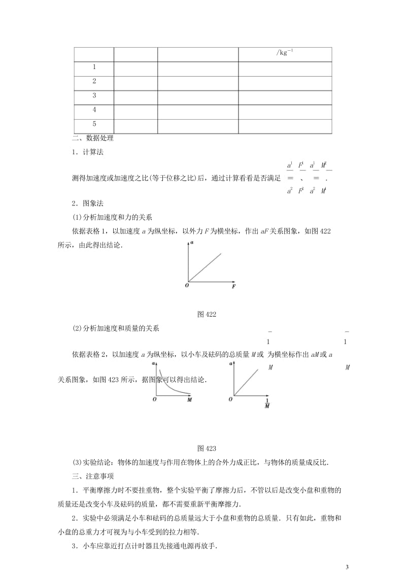 2018版高中物理第四章牛顿运动定律2实验：探究加速度与力质量的关系学案新人教版必修12017080.wps_第3页