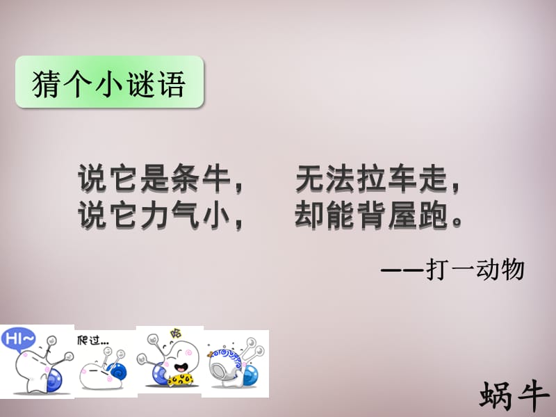 2015年六年级语文上册《蜗牛慢条斯理的生活》课件1 语文A版.ppt_第1页