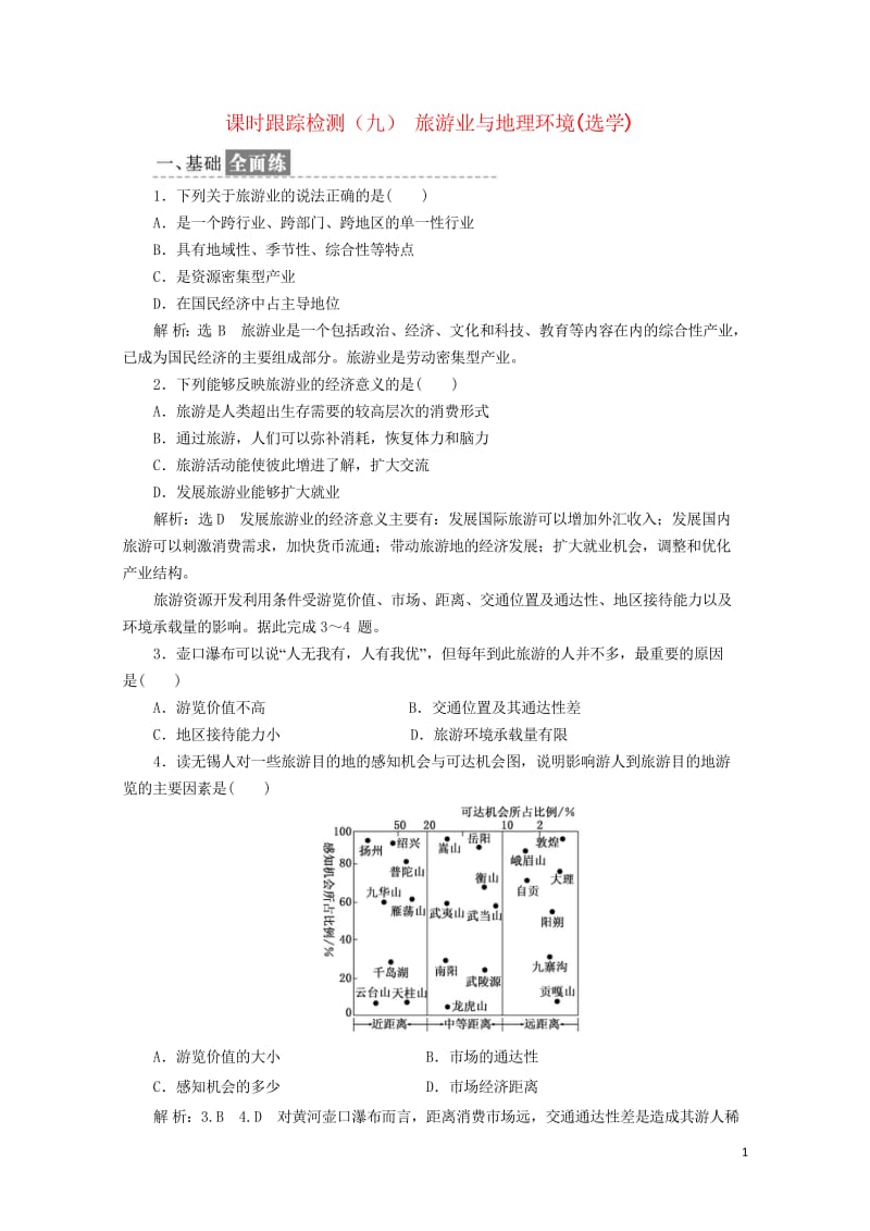 2019高中地理课时跟踪检测九旅游业与地理环境选学含解析鲁教版必修220190517324.wps_第1页