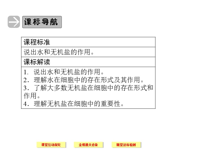 高中生物人教版必修一上篇第2章第5节细胞中的无机物.ppt_第2页