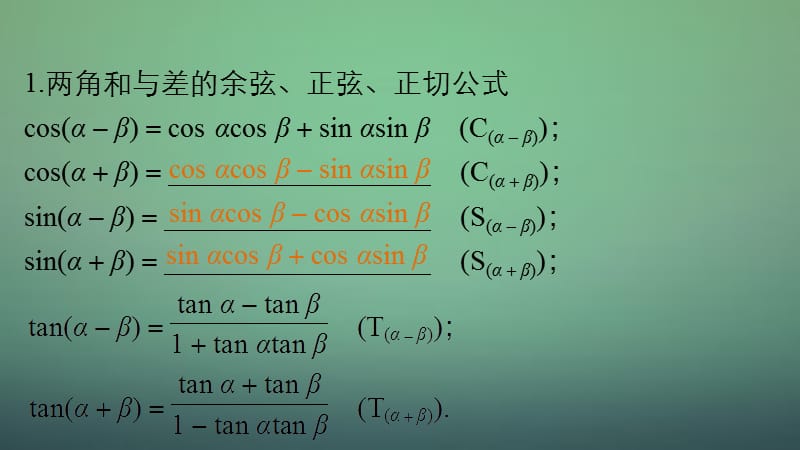 2016高考数学大一轮复习 4.5两角和与差的正弦、余弦、正切公式课件 理 苏教版.ppt_第3页