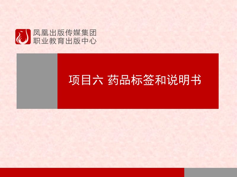 项目六药品标签和说明书.ppt_第1页