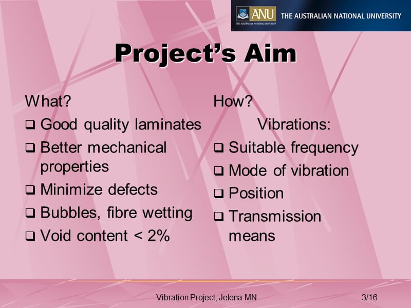 Vibration project Jelena Muric-Nesic, ANU：振动工程伊莲娜穆里奇内斯克，Anu.ppt_第3页