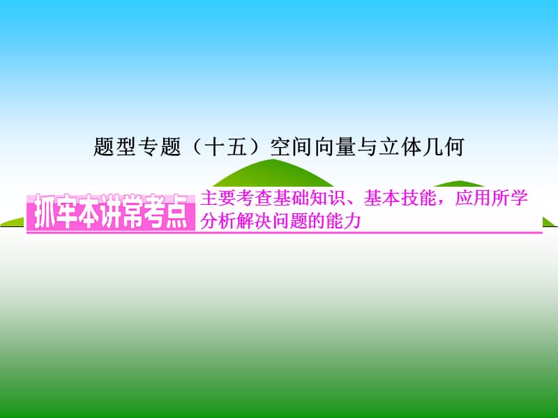 题型专题(十五)空间向量与立体几何.ppt_第1页