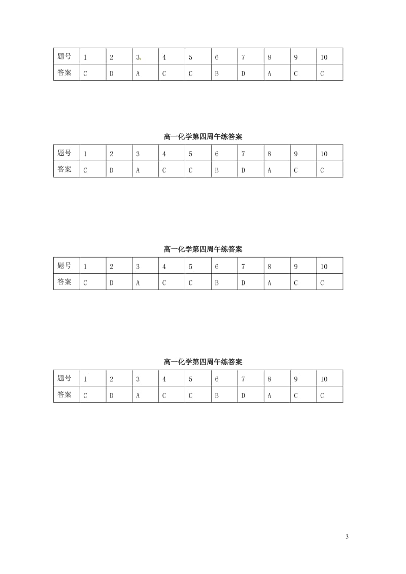 广东省肇庆市高中化学第四周午练新人教版必修22017072428.doc_第3页